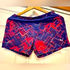 Puma Size XL Pink & Purple Geometric Print Bike Shorts